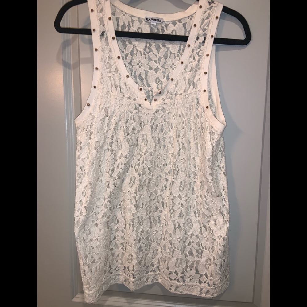Express Women’s Lace Tank Top with Studs size L